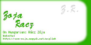 zoja racz business card